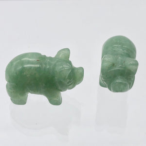 Oink 2 Carved Aventurine Pig Beads | 21x13x9.5mm | Green - PremiumBead Alternate Image 7