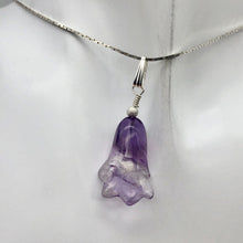 Load image into Gallery viewer, Lily! Natural Hand Carved Amethyst Flower Sterling Silver Pendant - PremiumBead Alternate Image 5
