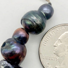 Load image into Gallery viewer, Amazing! Each Pearl one of a kind Black Peacock Fireball Pearl Strand - PremiumBead Alternate Image 8
