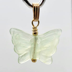 Flutter Carved Aventurine Butterfly 14Kgf Pendant | 1 1/4" Long | Green | - PremiumBead Alternate Image 5