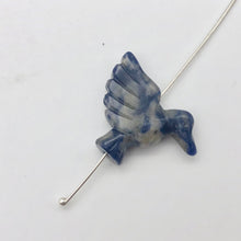 Load image into Gallery viewer, Unique Hand Carved Sodalite Dove Bird Figurine/Worry Stone | 25x14x7.5mm | Blue White - PremiumBead Alternate Image 6
