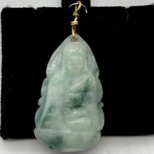Load image into Gallery viewer, Precious Stone Jewelry Carved Quan Yin Pendant in Green White Jade and Gold - PremiumBead Alternate Image 3
