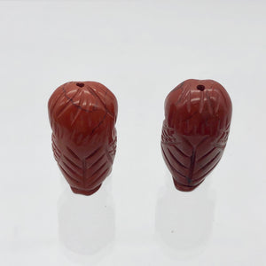 2 Wisdom Carved Brecciated Jasper Owl Beads | 21x11.5x9mm | Red/Brown - PremiumBead Alternate Image 8