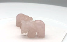 Load and play video in Gallery viewer, 2 Wild Hand Carved Rose Quartz Elephant Beads | 22x15x9mm | Pink
