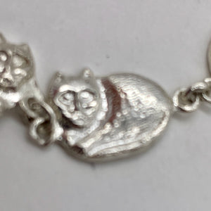 Comfort Kitty Cat 11 Gram Sterling Silver Linked Bracelet | 7Inch |