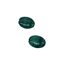 Load image into Gallery viewer, Natural Malachite Oval Coin Beads | Green | 18x13x4mm | 2 Beads |
