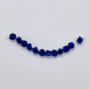 Exclusive Lapis Diagonal Drill Cube Bead Strand 108883