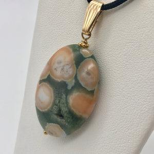 Ocean Jasper 32x25mm Oval and 14K gold-filled Pendant 510561B - PremiumBead Primary Image 1