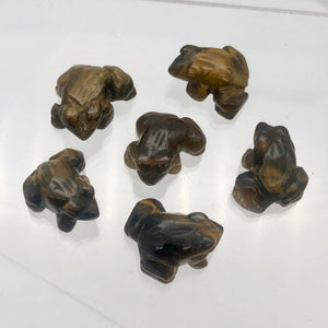 Adorable Tigereye Frog Figurine | 22x17x10mm | Golden Brown - PremiumBead Alternate Image 3