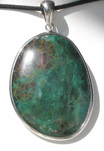 Premium Chrysocolla Sterling Silver Pendant 6865Ak - PremiumBead Primary Image 1