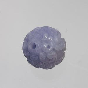 Jade AAA Carved Round Bead | 16mm | Lavender | 1 Bead |