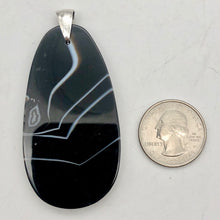 Load image into Gallery viewer, Stunning! Black and White Sardonyx &amp; Silver Pendant - PremiumBead Alternate Image 7
