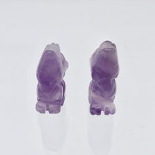 Load image into Gallery viewer, Howling New Moon 2 Carved Amethyst Wolf / Coyote Beads | 21x11x8mm | Purple - PremiumBead Alternate Image 7
