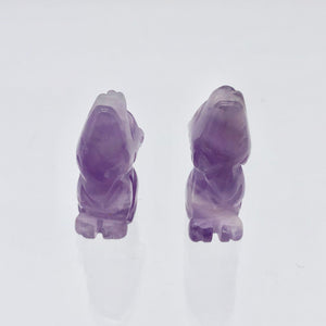 Howling New Moon 2 Carved Amethyst Wolf / Coyote Beads | 21x11x8mm | Purple - PremiumBead Alternate Image 7