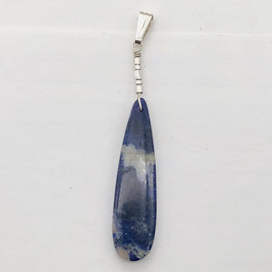 Sodalite Sterling Silver Teardrop | 3" Long | Blue/White | 1 Pendant |