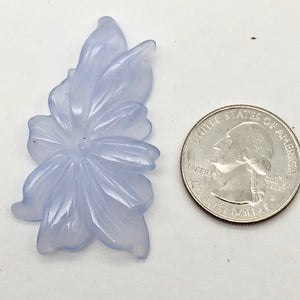 36.1cts Hand Carved Blue Chalcedony Flower Bead | 49x28x4mm | - PremiumBead Alternate Image 5
