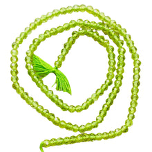 Load image into Gallery viewer, Peridot Faceted Roundel 13&quot; Bead Strand | 4 mm | Green | 130 Beads | 13&quot; |
