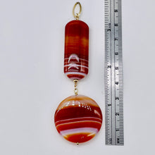 Load image into Gallery viewer, Sardonyx Large Round and Rectangle Pendant| 3 1/2&quot; Long | Red/Orange/White |
