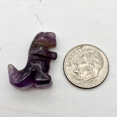 T-Rex Dinosaur Carved Amethyst Tyrannosaurus Rex Figurine | 21x18.5x7mm | Purple - PremiumBead Primary Image 1