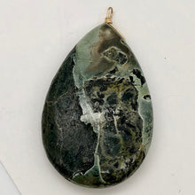 Load image into Gallery viewer, Wow Tsunami Sediment Stone Wire Wrap Pendant | 55x35mm | Deep Green |
