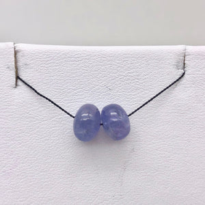 Rare Tanzanite Smooth Roundel Beads | 2 Bds | 7.9-7mm| Blue | ~5 cts | 10387B - PremiumBead Primary Image 1