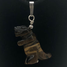 Load image into Gallery viewer, Tigereye Tyrannosaurus Rex Dinosaur Pendant Necklace|Sterling Silver Jewelry - PremiumBead Alternate Image 2
