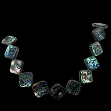 Load image into Gallery viewer, Blue Sheen Abalone 15mm Square Pendant Bead Strand
