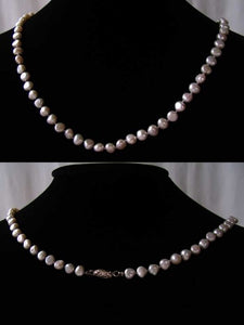 Platinum White Freshwater Pearl & Sterling Silver 20 inch Necklace 9915B - PremiumBead Primary Image 1