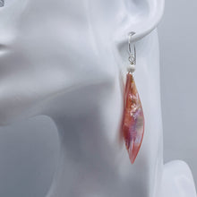 Load image into Gallery viewer, Designer Pink Mussel Shell &amp; Sterling Silver Earrings | 2 3/4&quot; Long |
