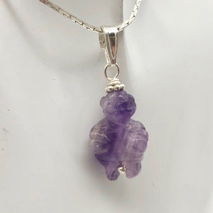 Hand Carved Amethyst Goddess of Willendorf and Sterling Silver Pendant 509287AMS - PremiumBead Alternate Image 9