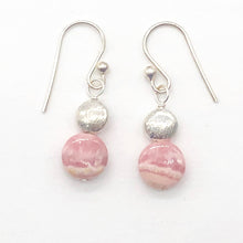Load image into Gallery viewer, Gemmy Rhodocrosite Sterling Silver Drop Earrings | 1 1/4&quot; Long | Pink Silver |
