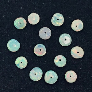 Opal Graduated Faceted Fiery Roundel Bead Parcel | 4-3 1/2 mm | Golden| 8 Beads|