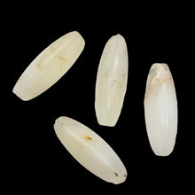Load image into Gallery viewer, 4 (Four) Pristine White Dendritic 28x10x10mm Opal Triangle cut Beads

