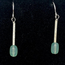 Load image into Gallery viewer, Unique Gem Quality Chrysoprase &amp; Sterling Silver Earrings | 1 1/2 inch long | - PremiumBead Alternate Image 2
