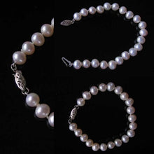 Load image into Gallery viewer, Creamy White 7mm FW Pearl &amp; Silver 7&quot; Bracelet 9916D - PremiumBead Alternate Image 3
