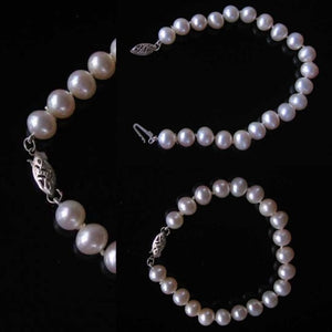 Creamy White 7mm FW Pearl & Silver 7" Bracelet 9916D - PremiumBead Alternate Image 3