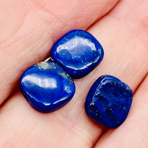 3 Natural Lapis Lazuli Square Coin Beads 8880