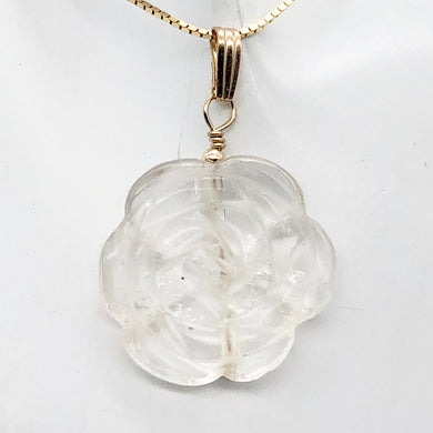 Quartz Flower Pendant Necklace | Semi Precious Stone Jewelry | 14 Kgf Pendant - PremiumBead Primary Image 1