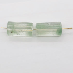 Garden Quartz Lodalite Triangle | 20x11x11mm | Green | 2 Bead