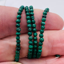 Load image into Gallery viewer, Malachite 3mm Round Beads | 3mm | Green | 16 Beads |
