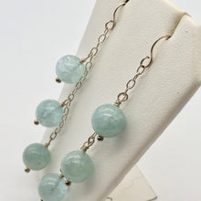 Load image into Gallery viewer, Natural Untreated Blue/Green Aquamarine &amp; Silver Earrings 305213A - PremiumBead Alternate Image 3

