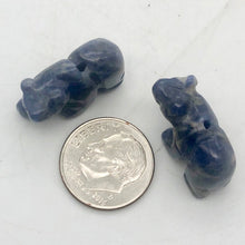 Load image into Gallery viewer, Hand-Carved Natural Sodalite Bear Bead Figurine | 13x18x7mm | Blue White - PremiumBead Alternate Image 6

