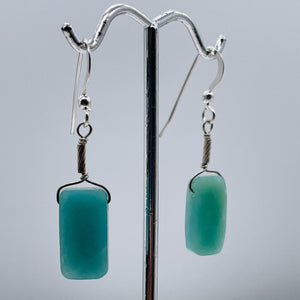 Sparkle Faceted Amazonite & Silver Earrings 304950A