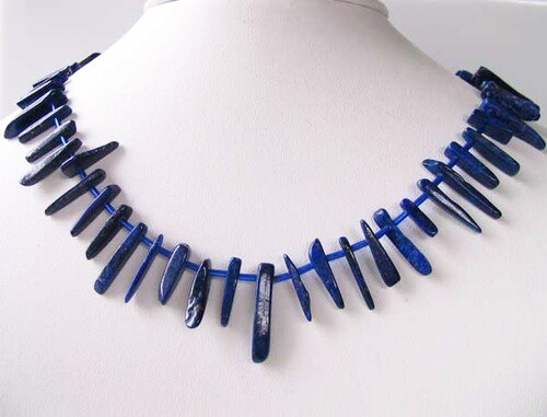 Intense 12x2x3mm to 25x3x4mm Lapis Designer Bead Strand 105060E - PremiumBead Primary Image 1