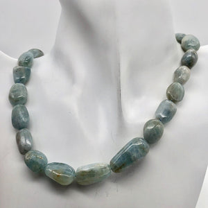 Natural Aquamarine Pebble Bead 16" Strand | 27 Beads | 25x12x10-14x10x7mm | - PremiumBead Alternate Image 2