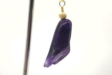 Load and play video in Gallery viewer, Lily! Natural Carved Amethyst Flower14Kgf Pendant |1 9/16 x 5/16&quot; | Purple |

