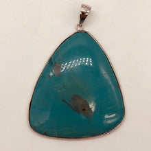Load image into Gallery viewer, Natural Turquoise 65ct Sterling Silver Pendant | 2 1/4x1 3/4&quot; | Blue/Clear | 1 |

