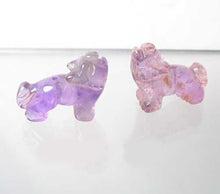 Load image into Gallery viewer, Howling 2 Carved Amethyst Standing Wolf / Coyote Beads | 22x16x8mm | Purple - PremiumBead Alternate Image 8
