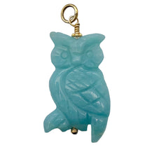 Load image into Gallery viewer, Amazonite Owl 14K Gold Filled Pendant | 1 3/4&quot; Long | Blue | 1 Pendant |
