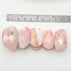 Pin Cushion Faceted Peruvian Opal Stretchy Bracelet | 7" | Pink | 9 beads | - PremiumBead Alternate Image 2